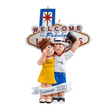 Couple vacationing in Las Vegas~Personalized Christmas Ornament