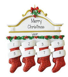 FAMILY~Mantel With 8 Stockings~Personalized Christmas Ornament