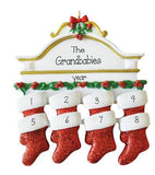 GRANDKIDS-Mantel with 8 Stockings~Personalized Christmas Ornament