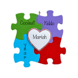 Colorful puzzle pieces symbol for Autism-Personalized Ornament