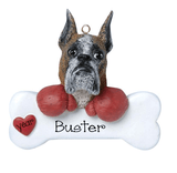 BOXER with a bone ~ Personalized Christmas Ornament