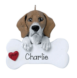 BEAGLE with a bone ~ Personalized Christmas Ornament