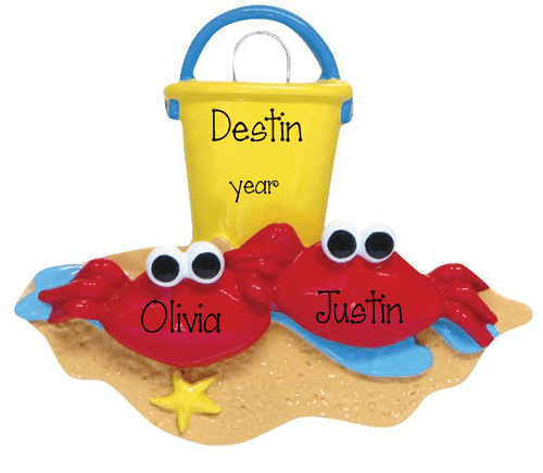 Crab COUPLE vacation to the beach -Personalized Ornament