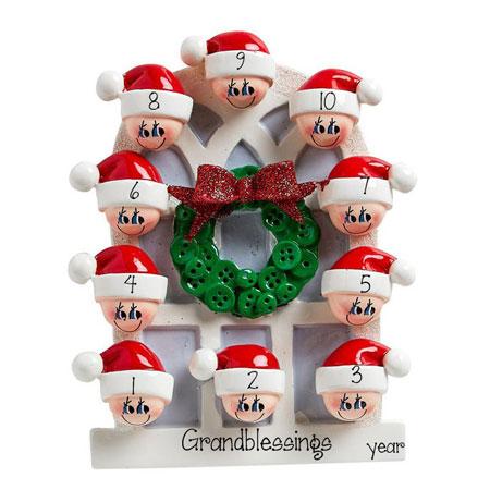 Grandkids up to 10~Personalized Christmas Ornament