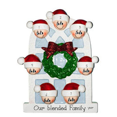 Family of 7-around an Arched window~Personalized Christmas Ornament - My Personalized Ornaments