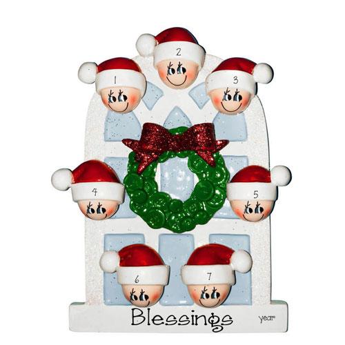 7 GRANDKIDS~On an Arched Window~Personalized Ornament