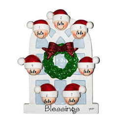 7 GRANDKIDS~On an Arched Window~Personalized Christmas Ornament