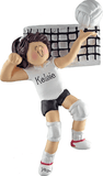 Female Brunette Volleyball Player ~ Personalized Christmas Ornament
