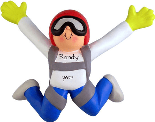 Male Skydiver-Skydiving~Personalized Christmas Ornament
