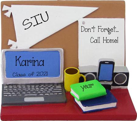 Desk with Laptop-COLLEGE LIFE~Personalized Christmas Ornament