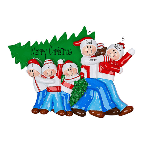 Christmas Tree Family of 5~Personalized Tabletop Decor`