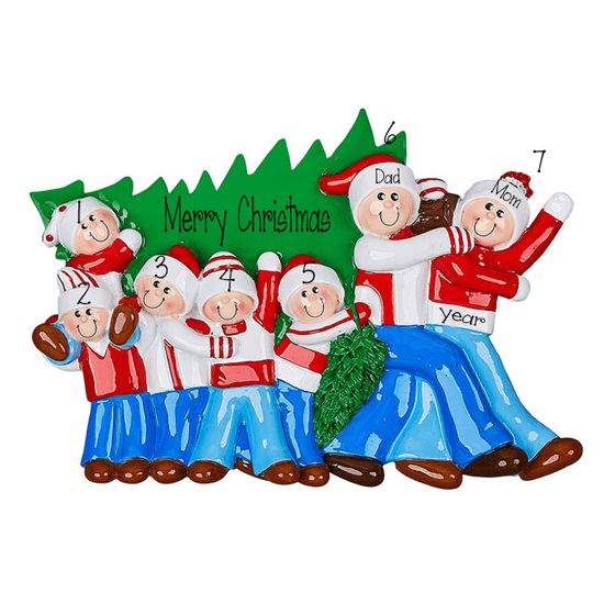 Christmas Tree Family of 7~Personalized Tabletop Decor`