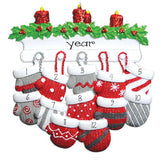 Family of 12 Mitten on Mantel Ornament, my personalized ornament