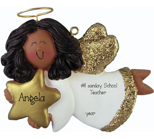 Ethnic ANGEL (Sunday School Teacher) ~Personalized Ornament