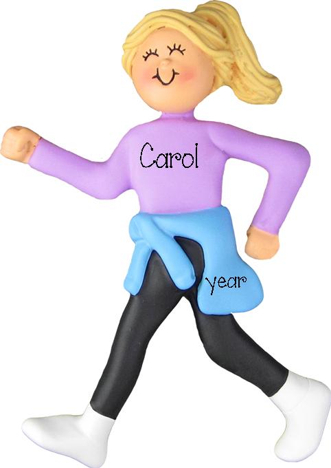 Blonde Exercise walker Personalized Christmas Ornament