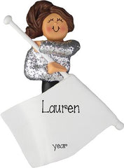Brown FLAG girl, MY PERSONALIZED CHRISTMAS ORNAMENT
