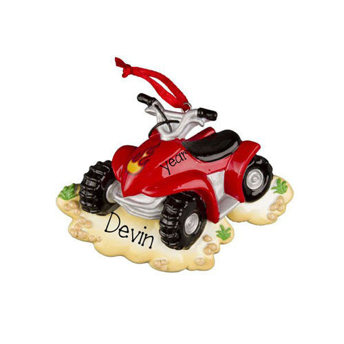 Red 4 Wheeler - Personalized Ornament
