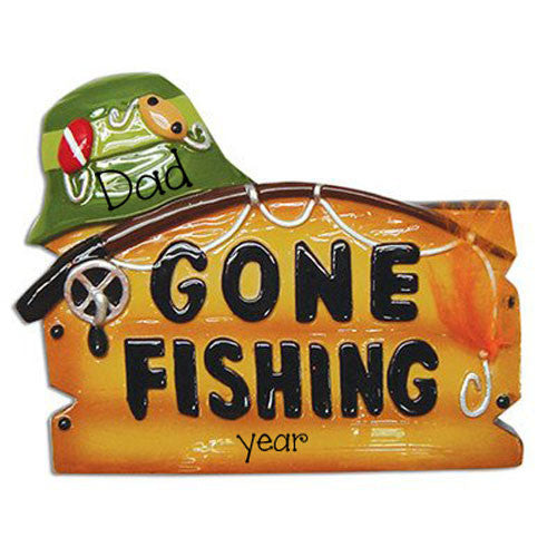 Gone Fishing Dad Personalized Ornament
