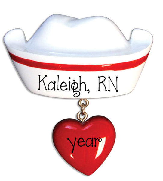 NURSE HAT - Personalized Christmas Ornament