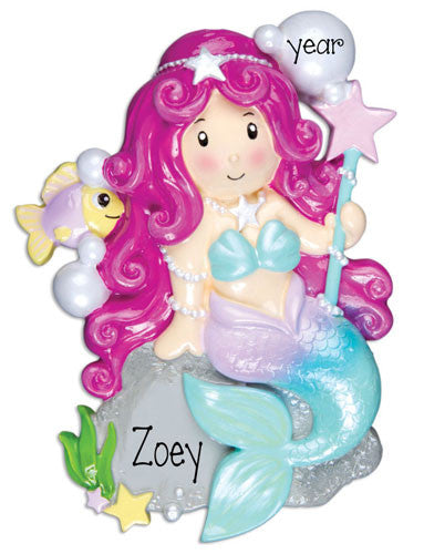 MERMAID~Personalized Christmas Ornament