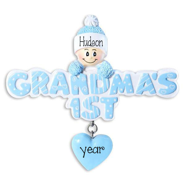 GRANDMA'S 1ST CHRISTMAS for BOY - Ornament