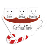 SINGLE PARENT WITH 2 KIDS HOT CHOCOLATE ORNAMENT / MY PERSONALIZED ORNAMENTS
