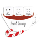 HOT CHOCOLATE Family of 3~Personalized Christmas Ornament