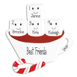 4 FRIENDS HOT CHOCOLATE ORNAMENT / MY PERSONALIZED ORNAMENTS