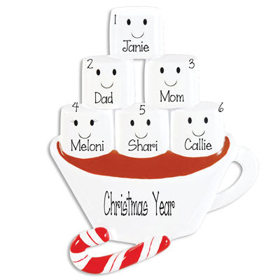 Family of 6 Hot Chocolate with Marshmallows~Table Top Decor`