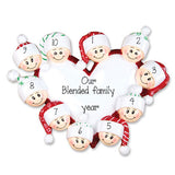 Family of 10 Heart~Personalized Christmas Ornament