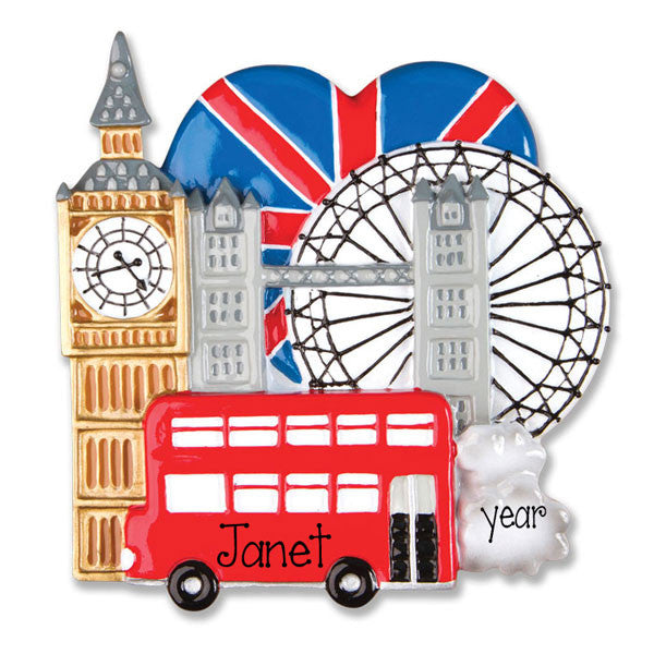 LONDON / ENGLAND - Personalized Christmas Ornament
