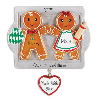 Our 1st Christmas Gingerbread Couple ~ Personalized Ornament