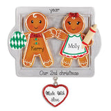 Gingerbread Couple Made with Love ~ Personalized Ornament