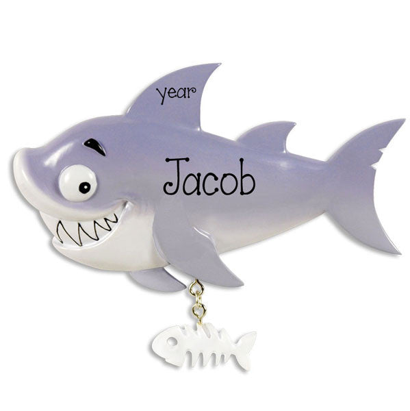 Personalized SHARK Ornament~Christmas Ornaments~Hand Personalized Ornament~Beach Vacation Ornament~Ornament~Personalized Gifts
