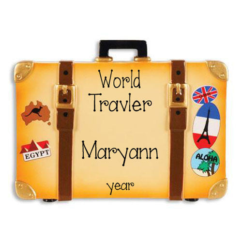 WORLD TRAVELER SUITCASE ORNAMENT / MY PERSONALIZED ORNAMENTS