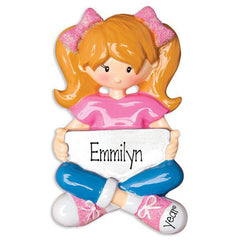 GIRL WITH IPAD/MY PERSONALIZED ORNAMENT