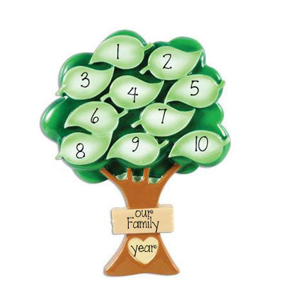 Family Tree up to 10 ~ Personalized Christmas Ornament