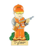 Hunter dressed in Orange, Personalized Christmas Ornament