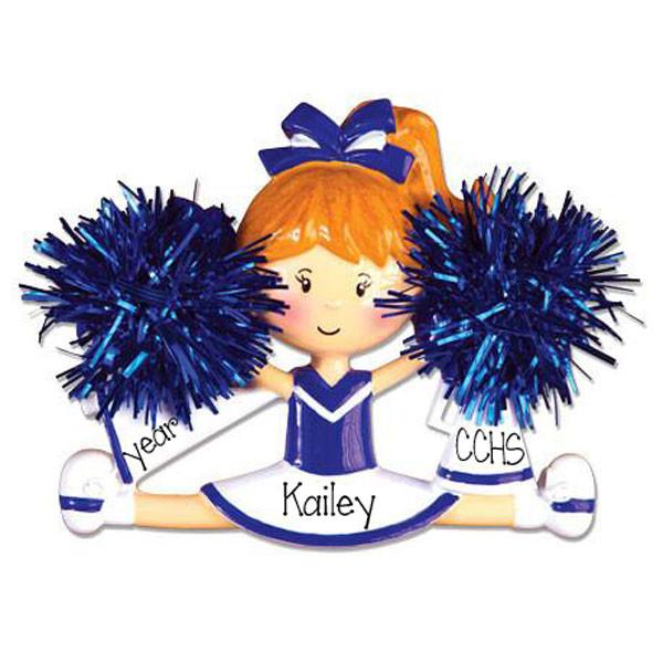 BLUE CHEER w/ POM POMS - Personalize Ornament