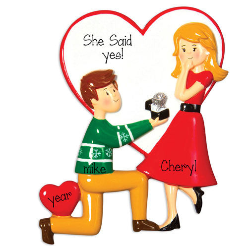 ON ONE KNEE ENGAGEMENT ORNAMENT