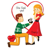 ON ONE KNEE ENGAGEMENT ORNAMENT / MY PERSONALIZED ORNAMENTS