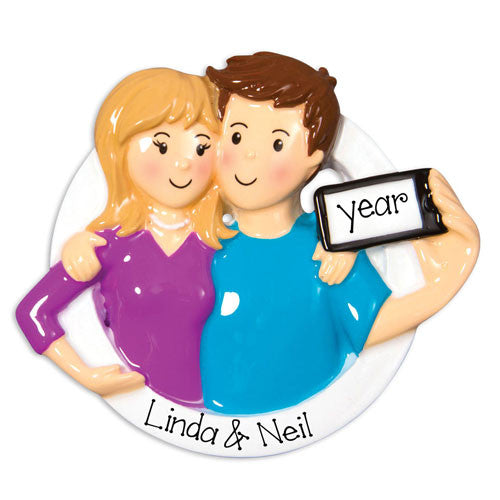 Selfie COUPLE~Personalized Christmas Ornament