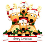 Family of 4 Reindeer ~ Personalized Christmas Ornament