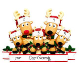 Family of 5 Reindeer ~ Personalized Christmas Ornament