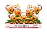 Reindeer Grandparents with 5 Grandkids  - Personalized Christmas Ornament