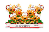 Reindeer Grandparents with 5 Grandkids  - Personalized Christmas Ornament