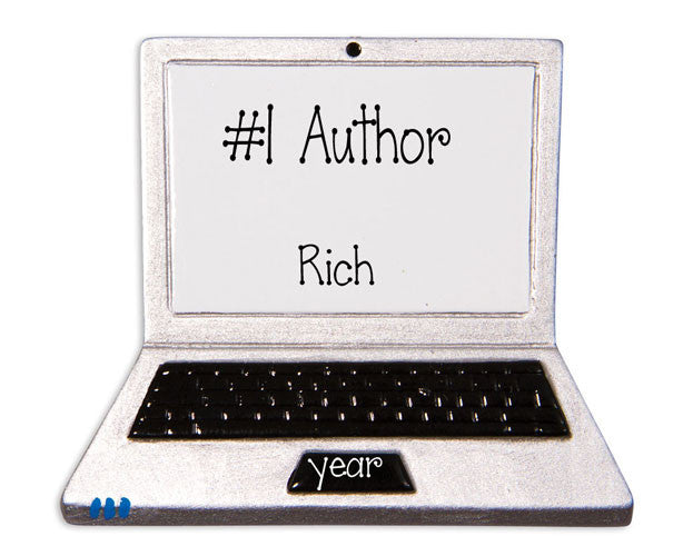 LAP TOP COMPUTER / AUTHOR  - Personalized Ornament