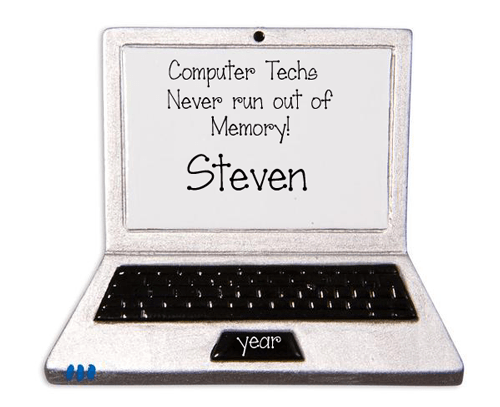 Computer Tech~LAPTOP~Personalized Christmas Ornament