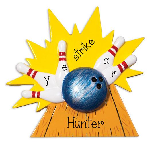 BOWLING BALL, PINS AND LANE / MY PERSONALIZED ORNAMENTS
