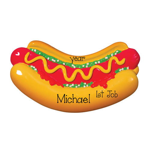 HOT DOG / 1st JOB - Personalized Ornament